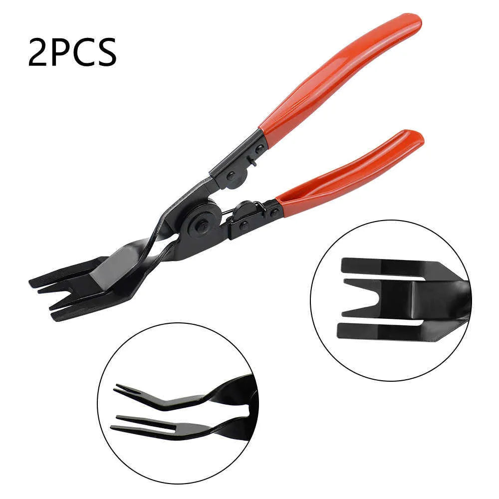 Red handle automotive clip driver for General Motors door panel nailing