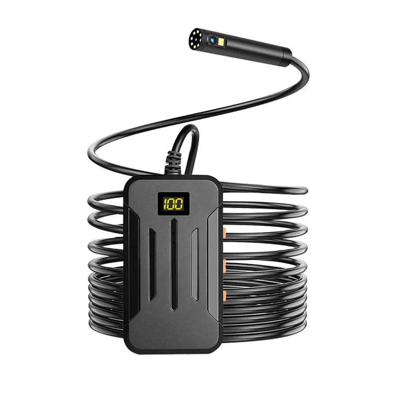 F300 wireless dual lens endoscope with 5.5mm and 8mm waterproof probes, magnet, and hook accessories