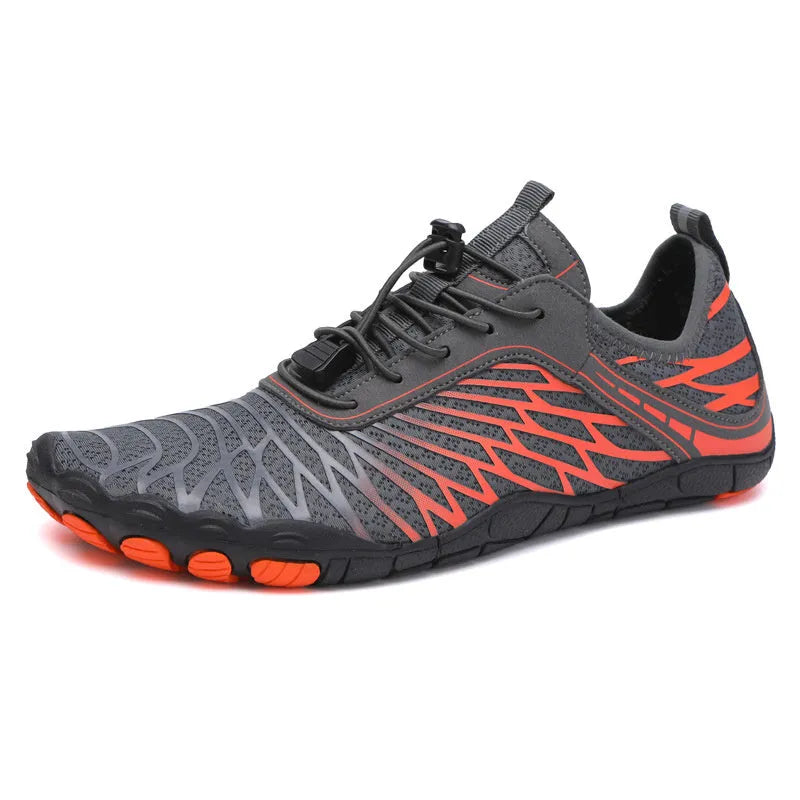 Outdoor fashion sports upstream shoes in multiple colours with lace-up front and rubber soles