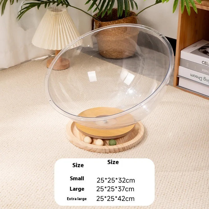 Transparent acrylic cat space capsule bathtub bed cage with multiple size options
