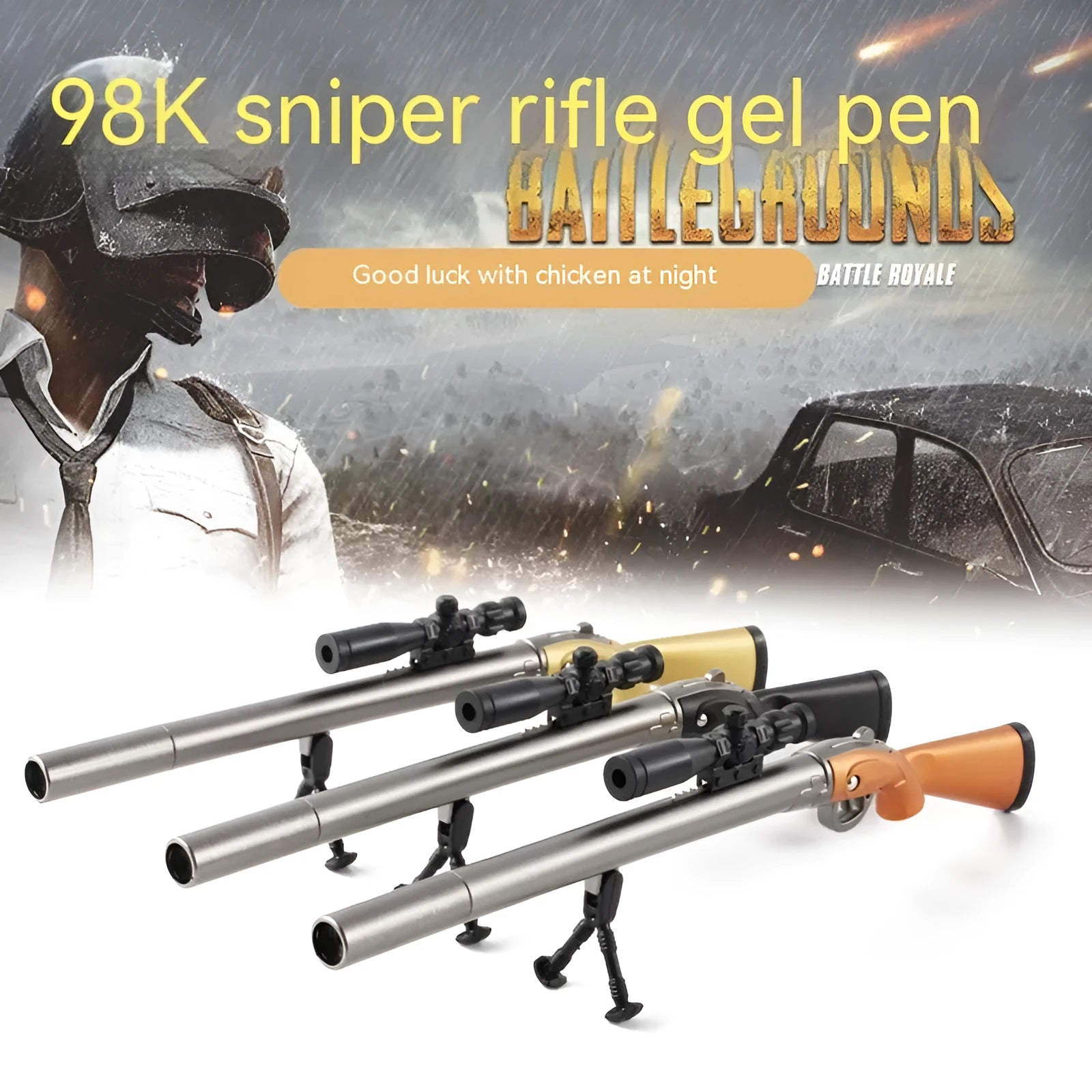 Eating chicken 98K sniper rifle shaped gel pen with black ink and 0.5mm tip