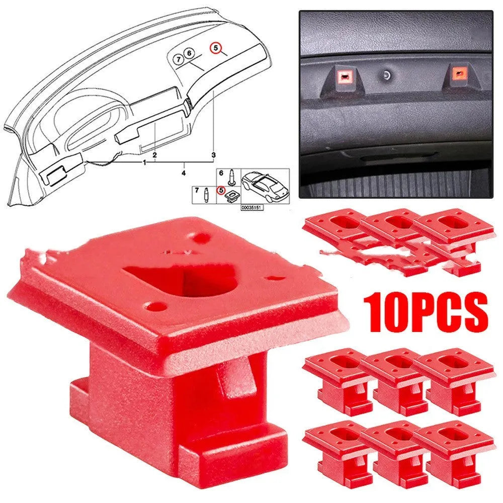 Pack of white plastic interior trim panel clip fasteners for BMW vehicles
