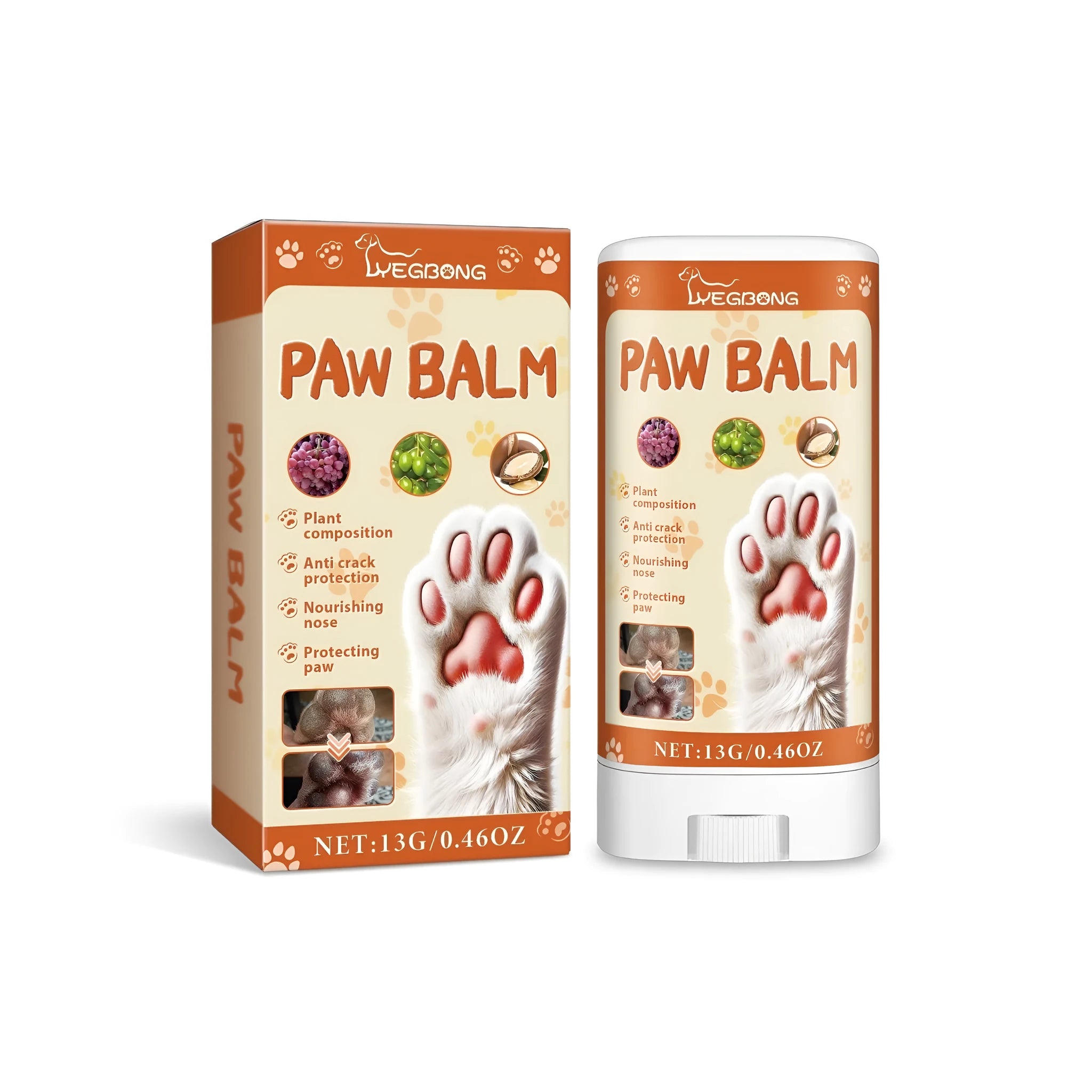 13g tube of pet claw protection cream for dog and cat paw care against cracking
