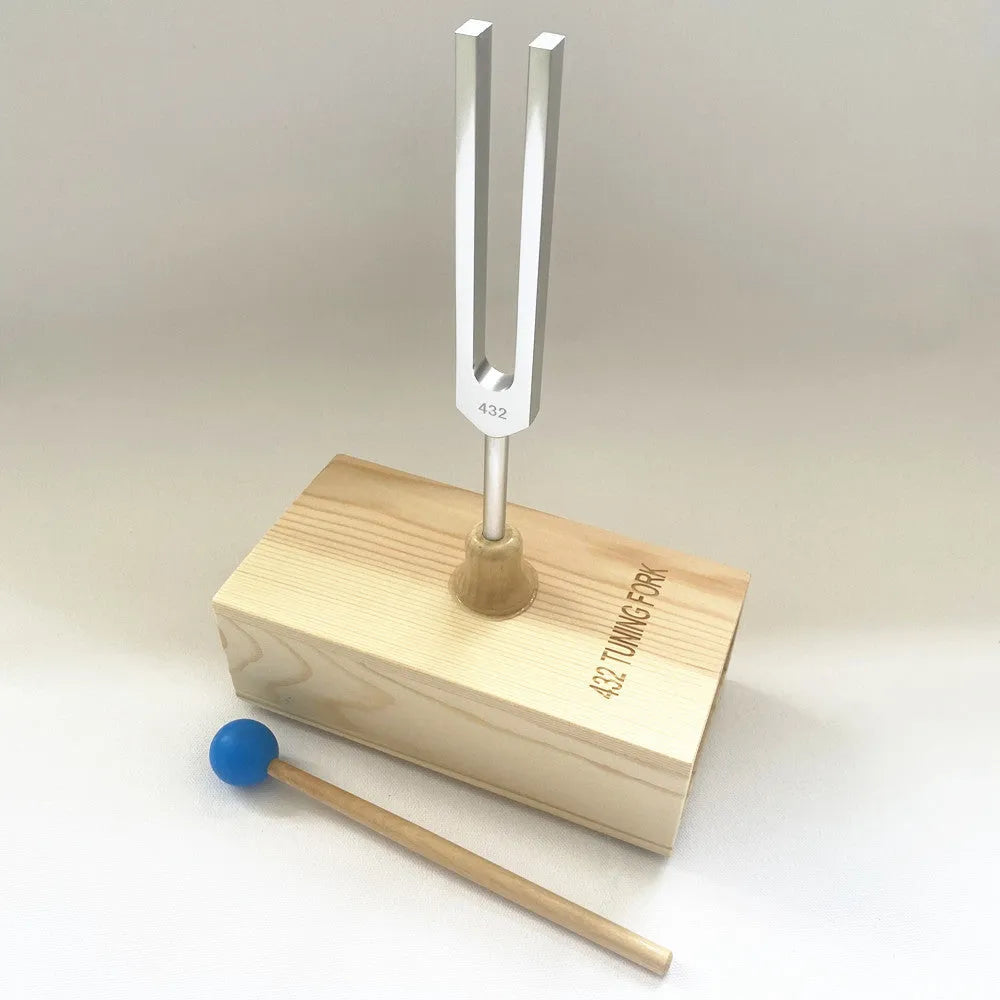 432Hz aluminium alloy tuning fork with speaker in kraft paper box
