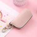 Men's black waterproof PU leather key case with zipper closure for car keys