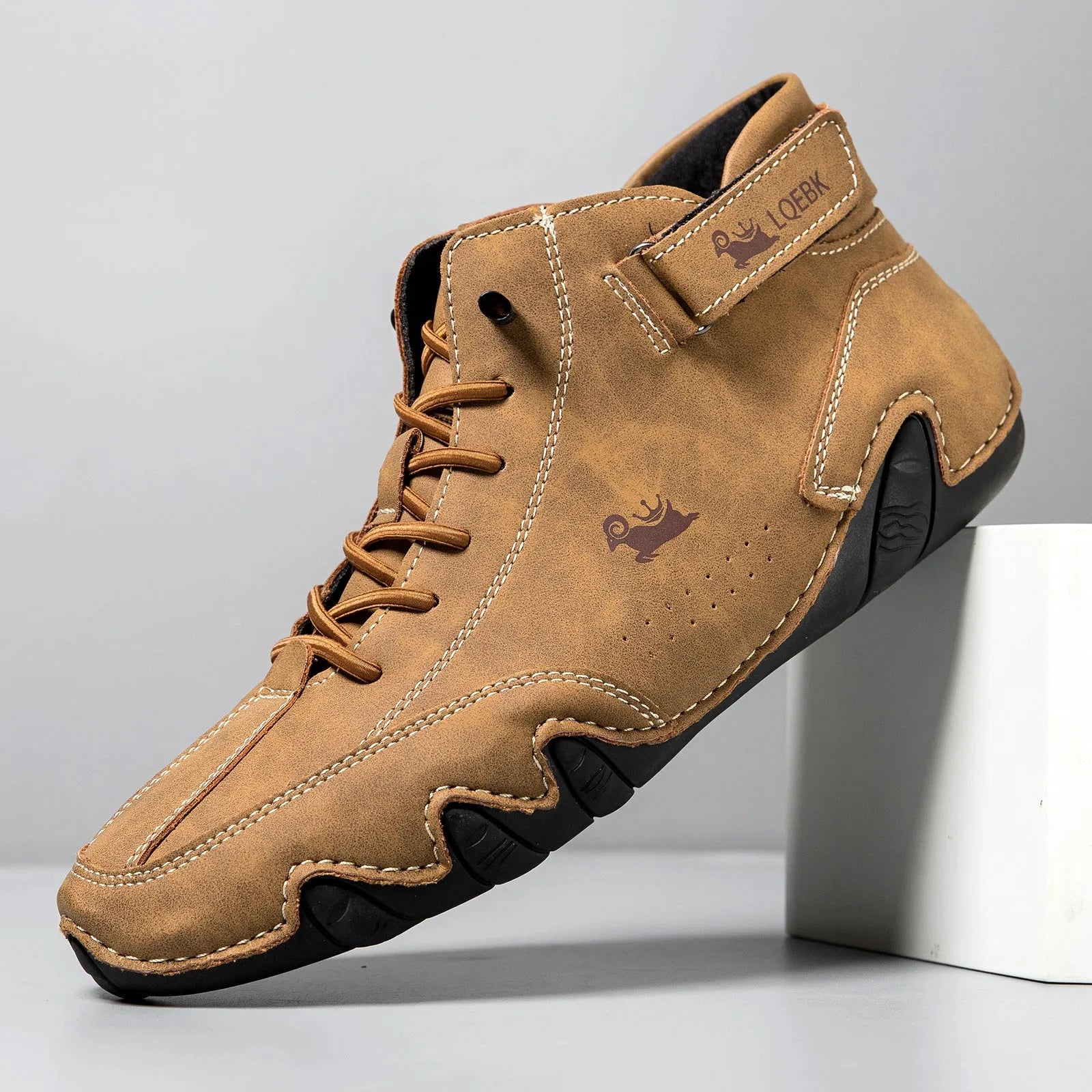 High-top Octopus Men's Casual Martin Boots in microfiber with rubber sole, flat heel, round toe, breathable non-slip warm, multiple colours