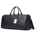 Men's leather excursion bag in black or coffee colour, 44cm or 55cm length with single strap