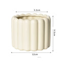 Roman column matte yellow ceramic flower pot with self-absorbent water-saving design