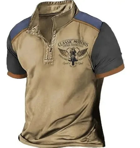 3D printed golf polo shirt in loose fit pullover style with solid colour and dimensional printing