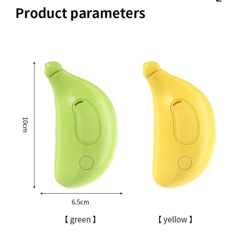 Green rechargeable cat steam brush with silicone teeth for detangling and massage functions