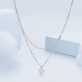 S925 sterling silver double-layer necklace with pearl chain and pendant for women.