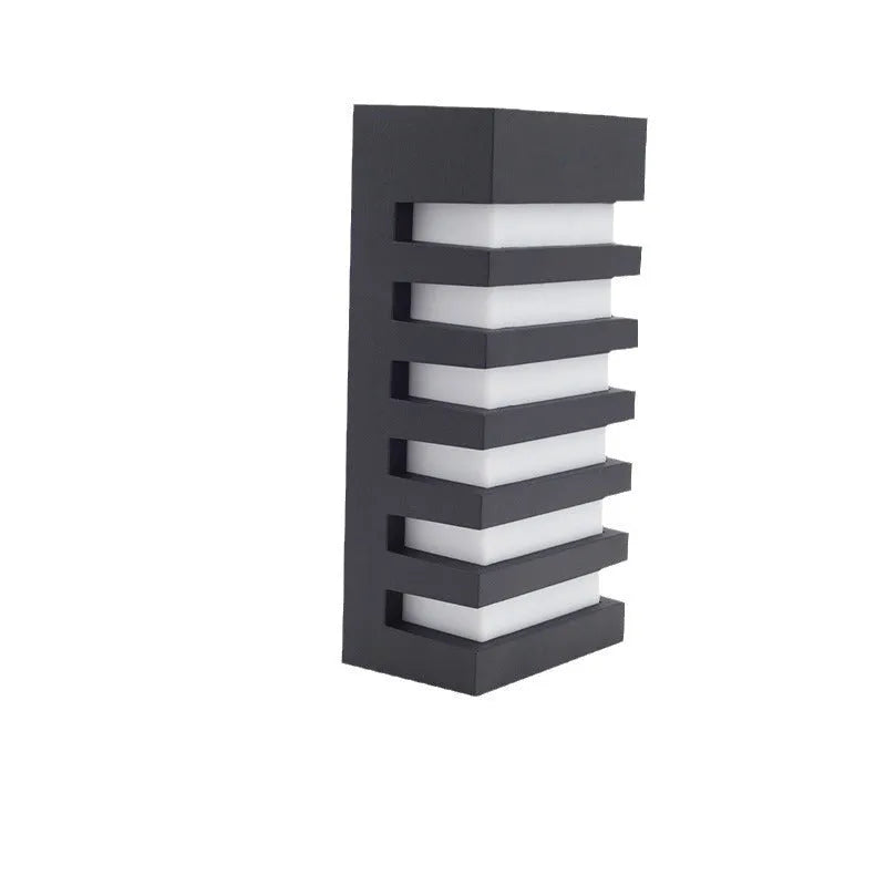Modern minimalist outdoor wall lamp aluminium alloy IP55 80x120x260mm 5-layer LED12W black finish