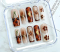 Handmade wear nail painting set with jelly glue, rubbing strip, and nail patches in cute French pure desire styles