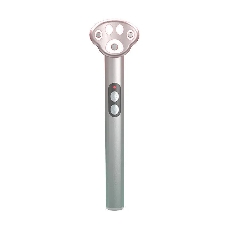 Gradient pink cat's paw micro-current vibration eye massager with colour light function