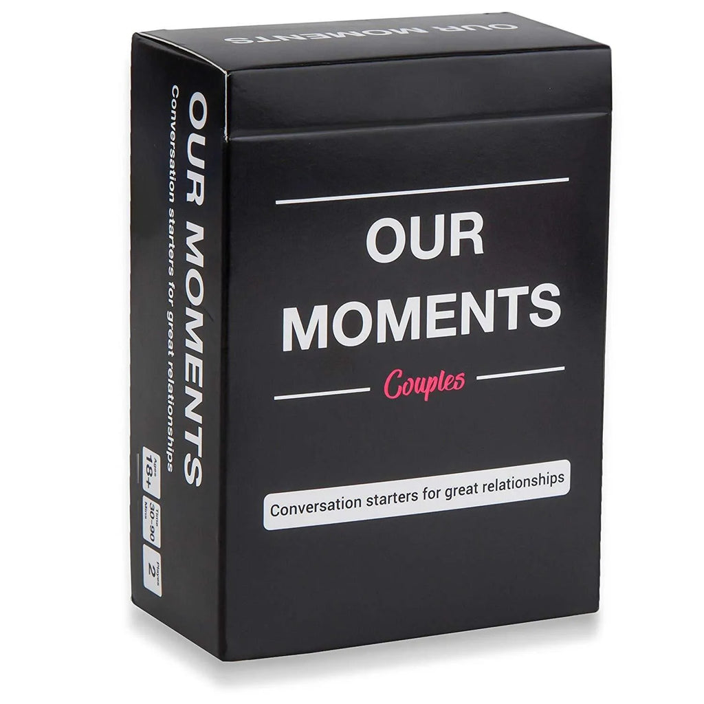 Our Time Lovers Edition communication cards in black style box on a table