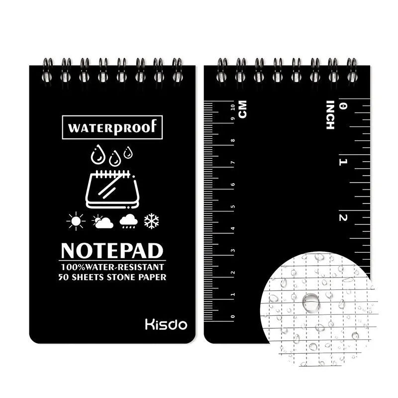 Waterproof spiral office notepad in camouflage colour with PP cover and stone paper pages