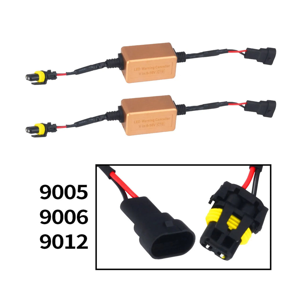 Black alloy CANbus decoder for car LED headlights compatible with H4 H7 H11 H13 bulb models.