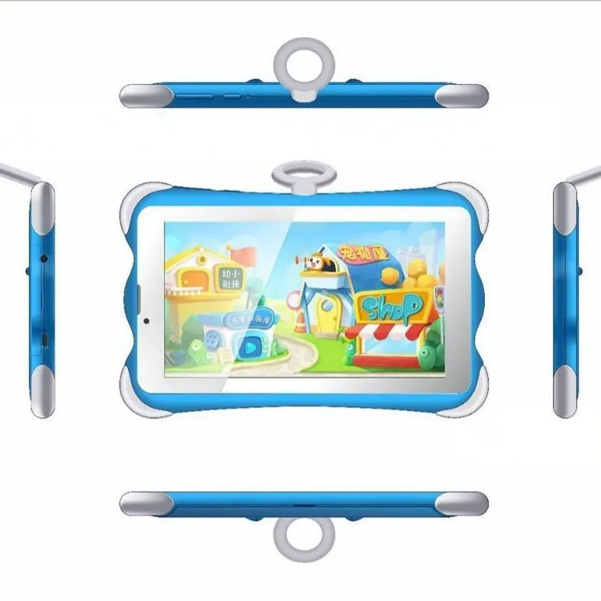 7-inch children's learning tablet with stand in cartoon orange colour