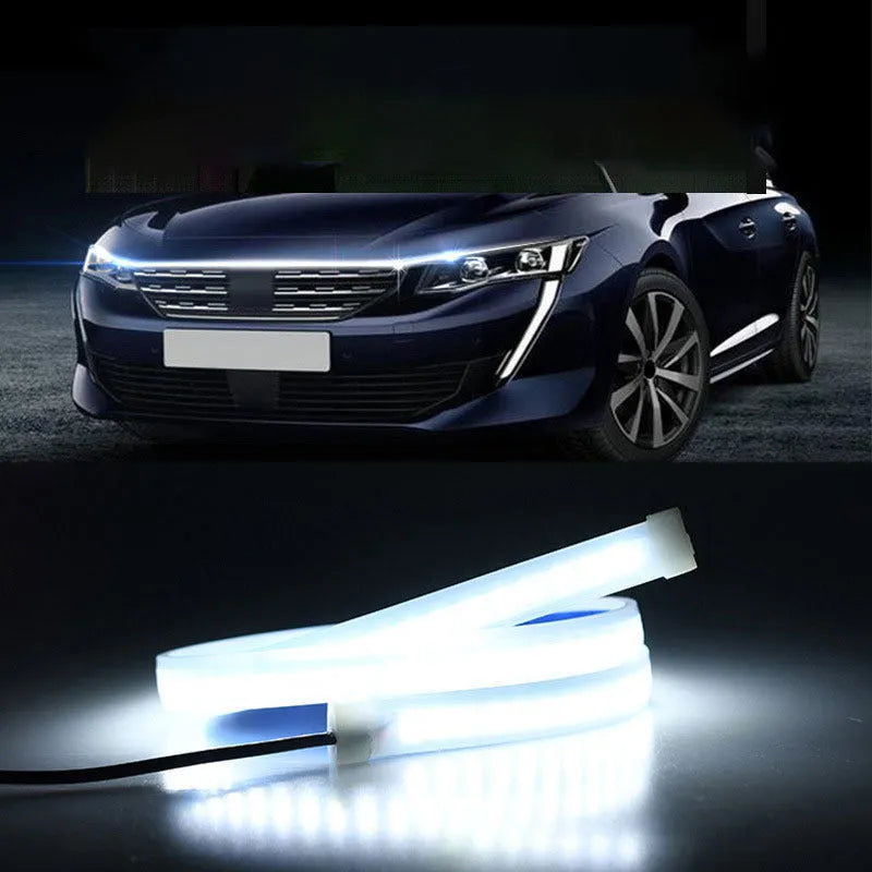 Automotive engine cover LED atmosphere lighting strip in multiple lengths with colour options