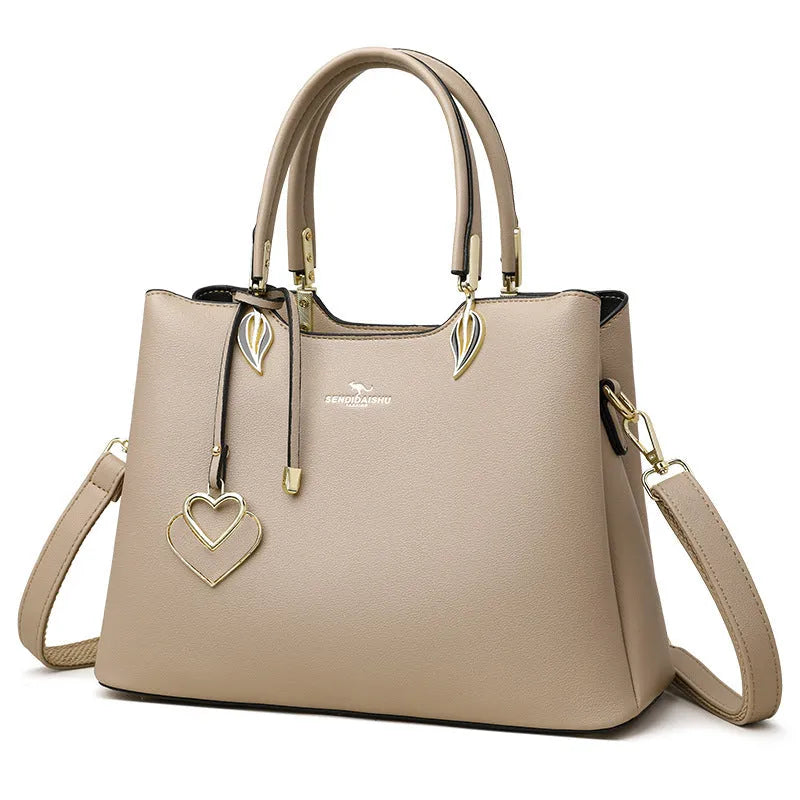 Women's PU shoulder messenger bag in urban simplicity style with multi-layer interior organisation
