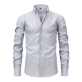 Men's striped non-iron business shirt with lapel collar in multiple colour options