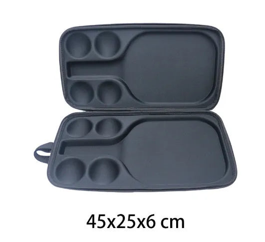 Black waterproof pickleball racket storage bag with dual shoulder straps