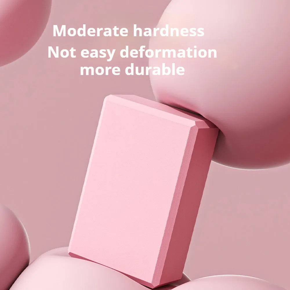 Solid-colour high-density EVA foam yoga block for exercise support