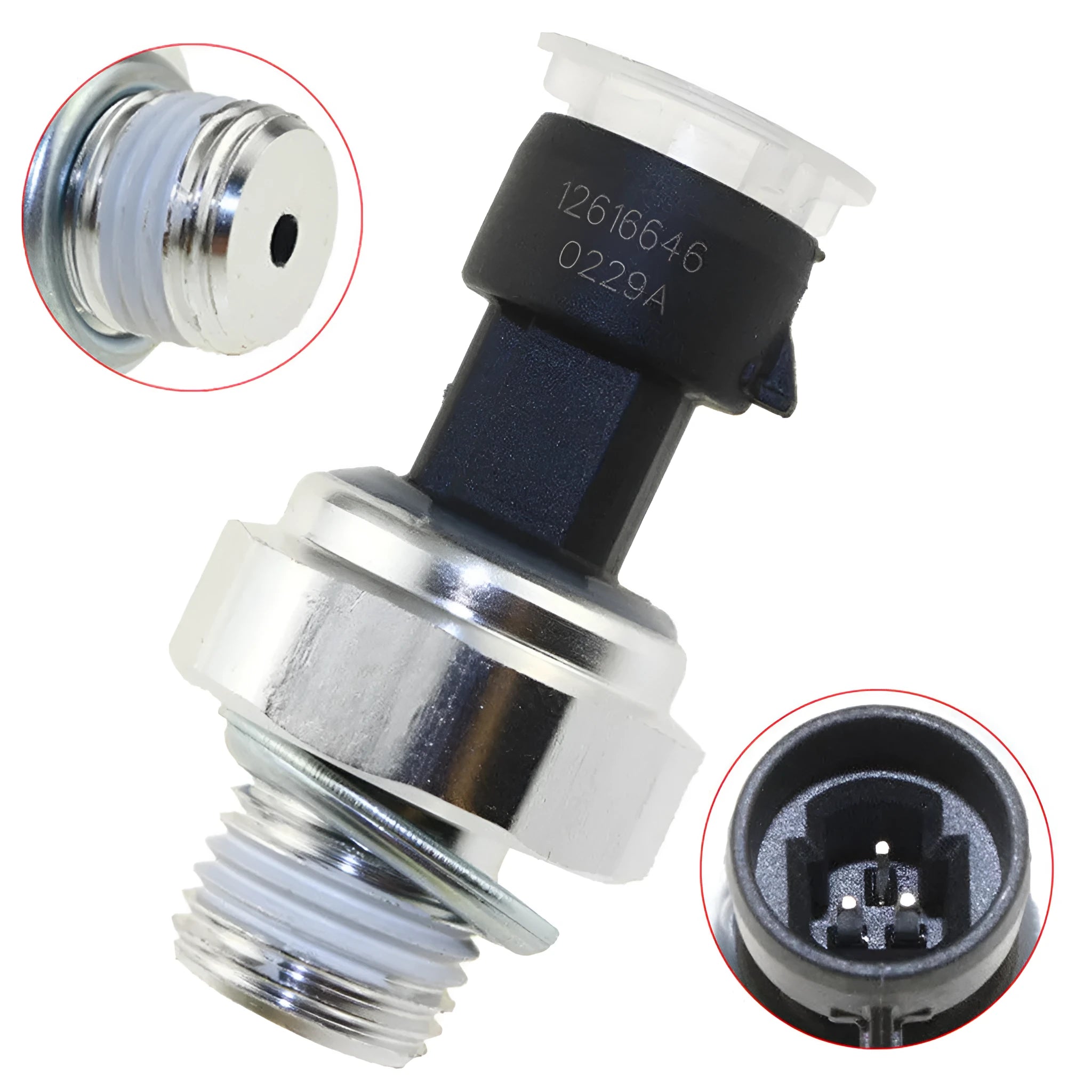 Automotive oil pressure sensor for Buick and Chevrolet vehicles with multiple part number compatibility