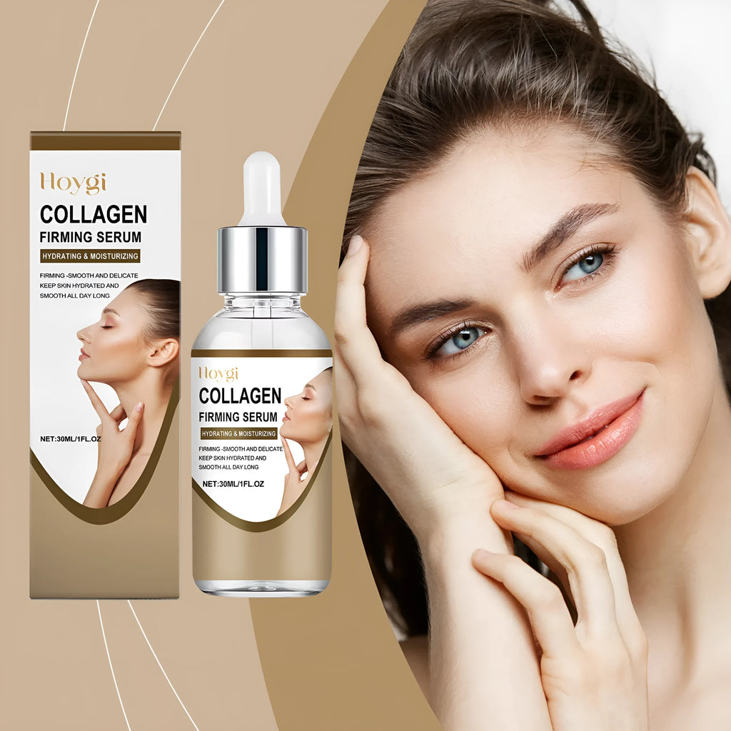 Collagen firming care solution 30ml bottle on white background