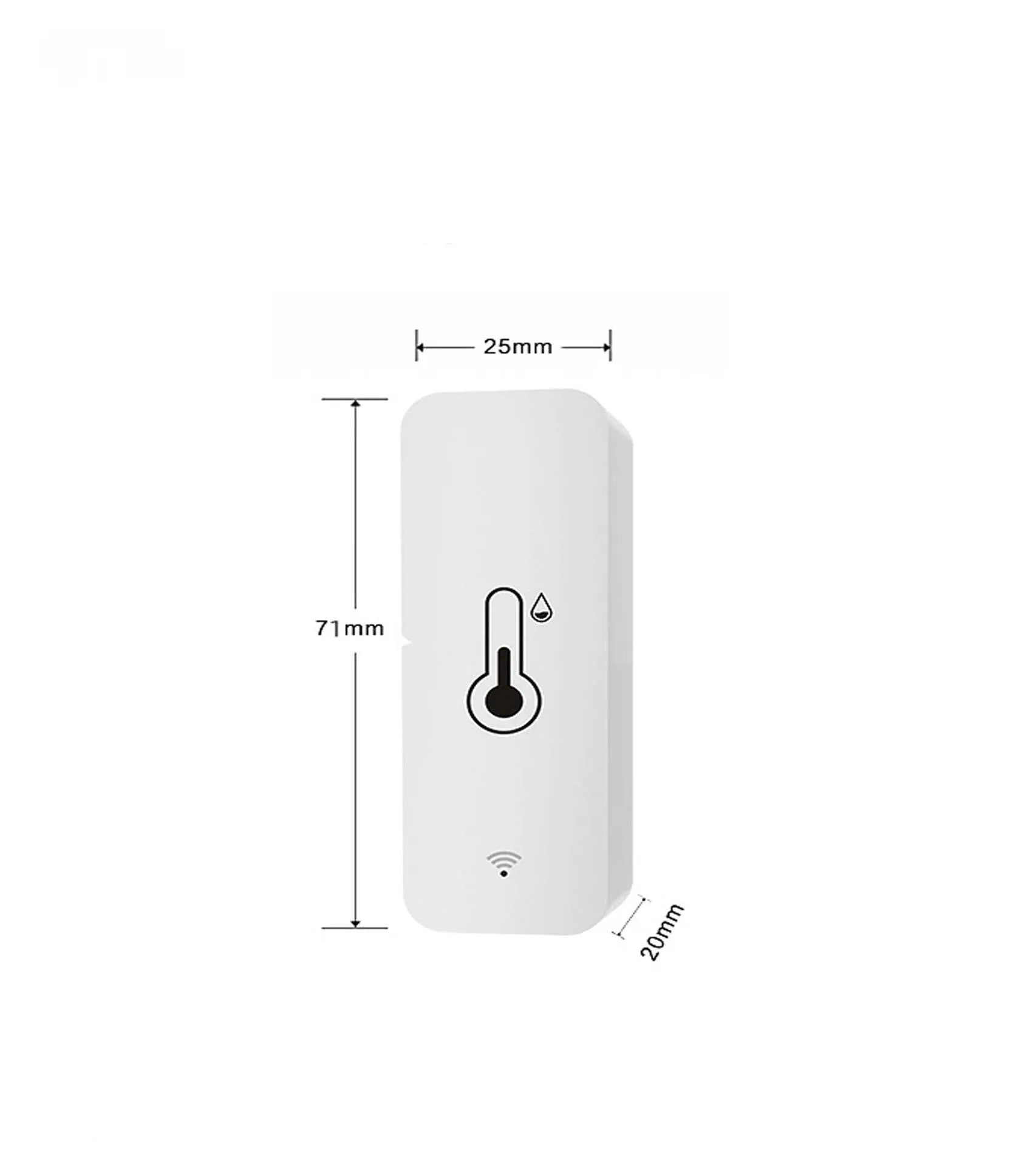 WiFi Zigbee temperature and humidity sensor in white ABS plastic casing showing digital display