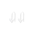 Three-dimensional glossy heart earrings with Korean style silver tone finish