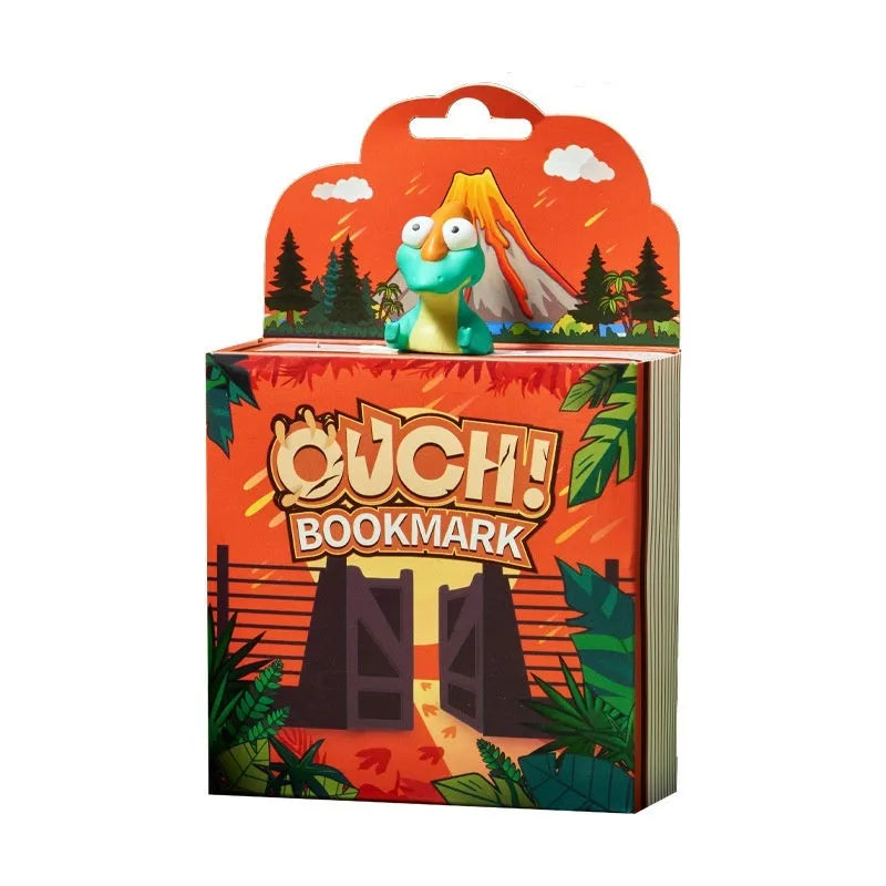 Animated style card bookmark with cartoon Tyrannosaurus Rex design, suitable for pupils' stationery