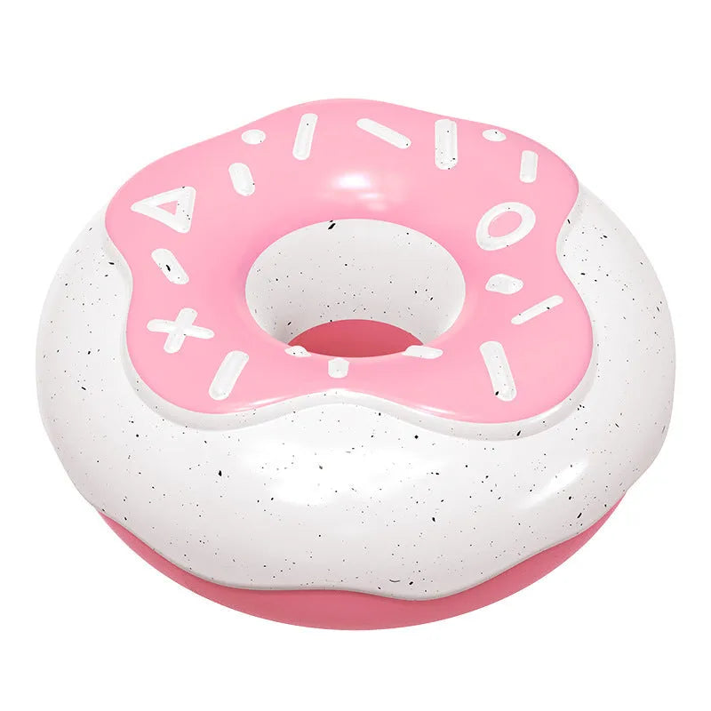 Donut-shaped dog chew toy in pink with textured surface for dental hygiene