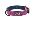 Custom dog collar with lettering anti-lost brown microfiber leather genuine leather size M