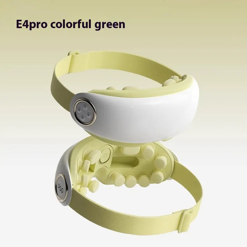 Bluetooth eye massager hot compress device in green, ink grey or purplish grey colour with steam moisturising function