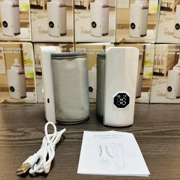 Grey and white car charger electric milk warmer with 36W power for constant temperature bottle heating