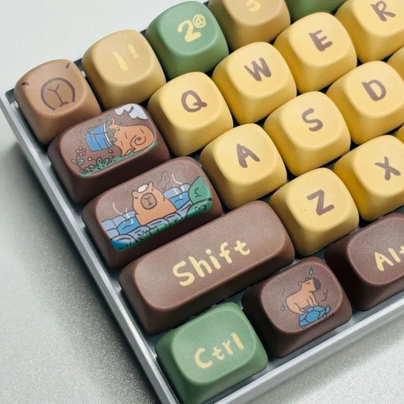 Capabala MOA Height PBT Girl profile 130-piece ABS mechanical keyboard keycap set with key puller.