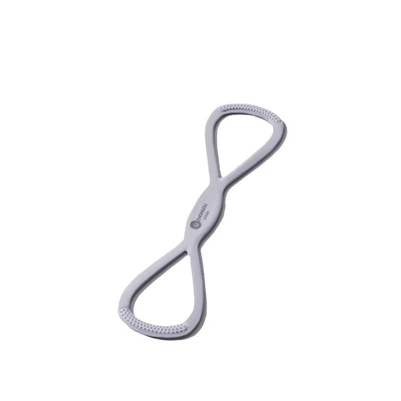 Chest expander fitness elastic rope silicone resistance strip in pink 15 pound option for home gym workout