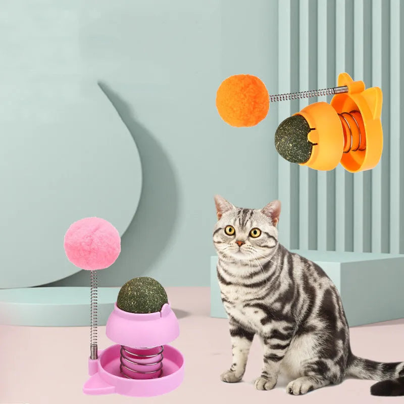 Colourful 55mm cat toy mint ball with self-hi sound for chewing and play