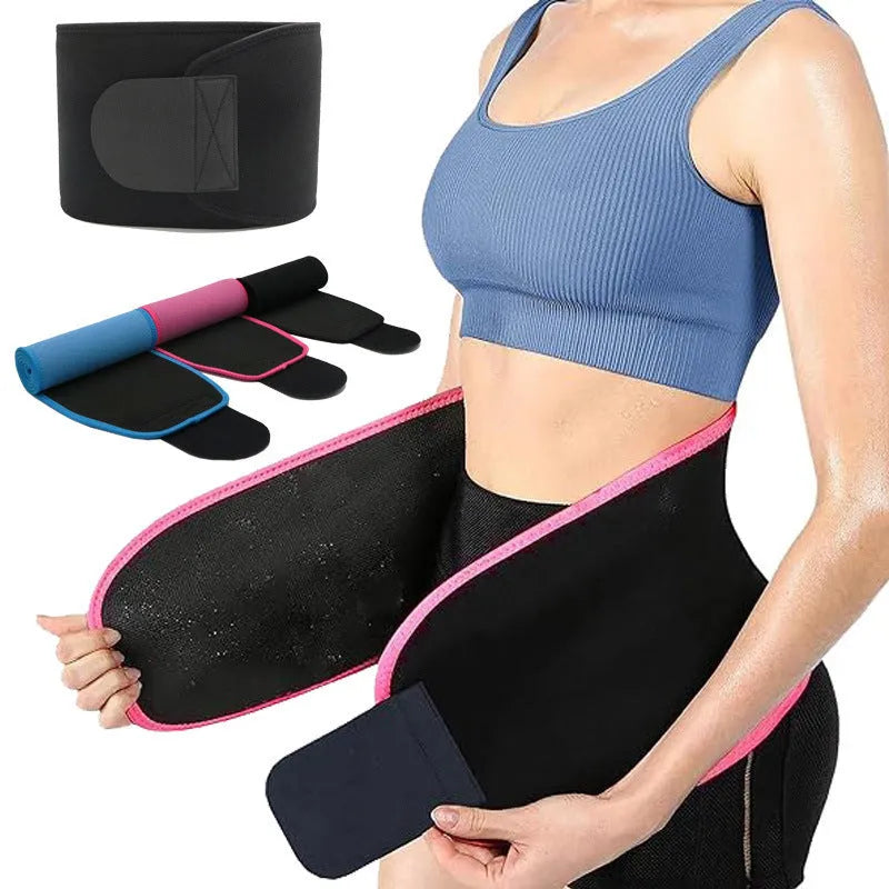 Neoprene lumbar support belt for fitness and sport in black, blue, and pink colour options
