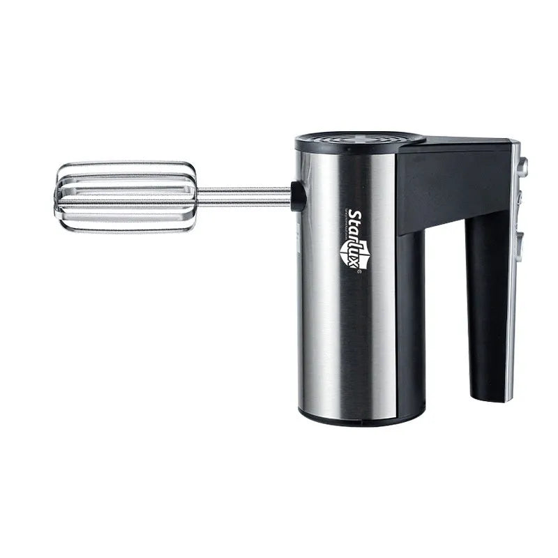 SL-25209 coloured hand-held electric whisk mixer with stainless steel beaters and five speed settings