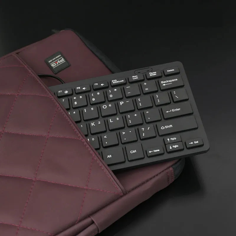 Mini wired USB keyboard in four colours with noiseless keys for laptop and desktop use
