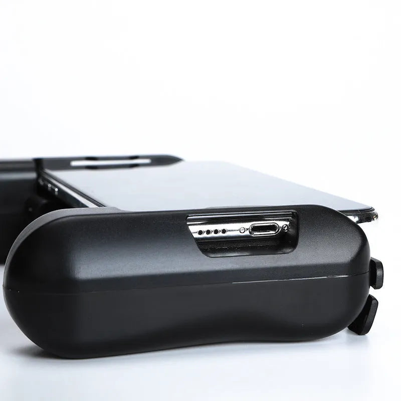 Black Bluetooth cooling game controller for iPhone with extended battery life