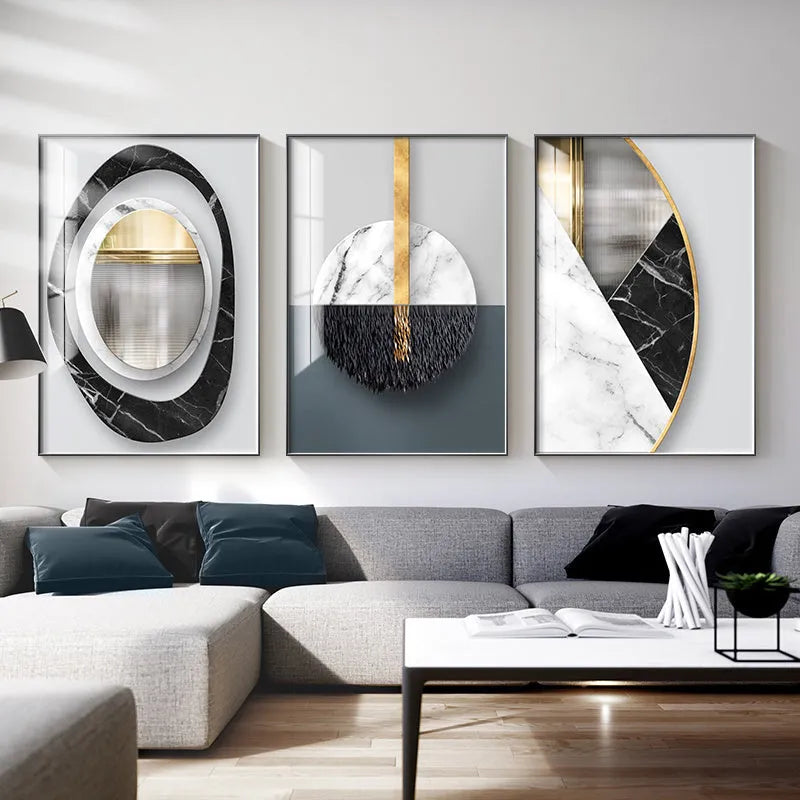 Abstract geometric canvas wall poster in picture colour, available in multiple sizes from 20x30cm to 60x80cm