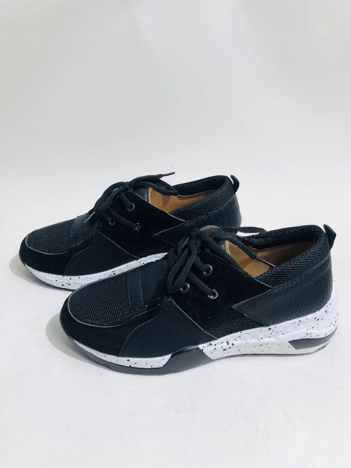 Women's casual wedge heel sneakers with suede upper in multiple colour options