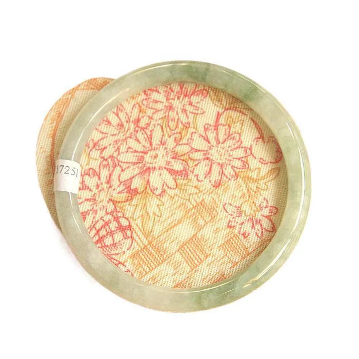 Handmade green jade waxy bracelet geometric unisex Chinese style 10mm thick 53-54mm inner diameter