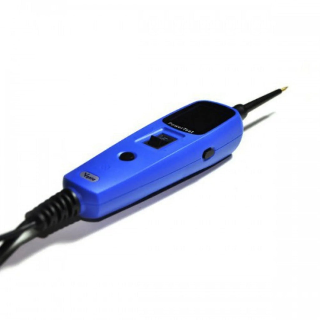 Blue automotive power circuit test pen with TFT colour display in rugged blow molded case