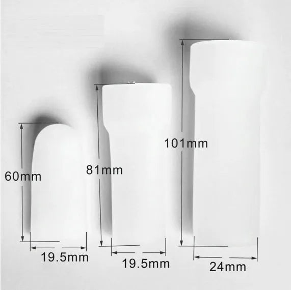 Blue silicone male physical stretch exerciser showing small, medium, and large size options.
