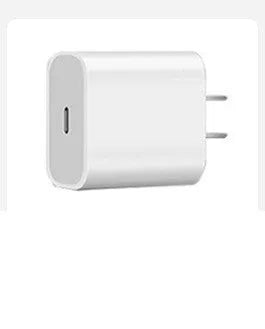 White 40W USB charger with QC3.0 and 5A fast charging cable for mobile phones on a plain background
