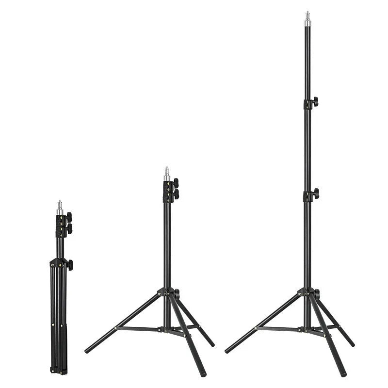 2.1m frosted carbon steel tripod light stand with mobile phone holder for live photography